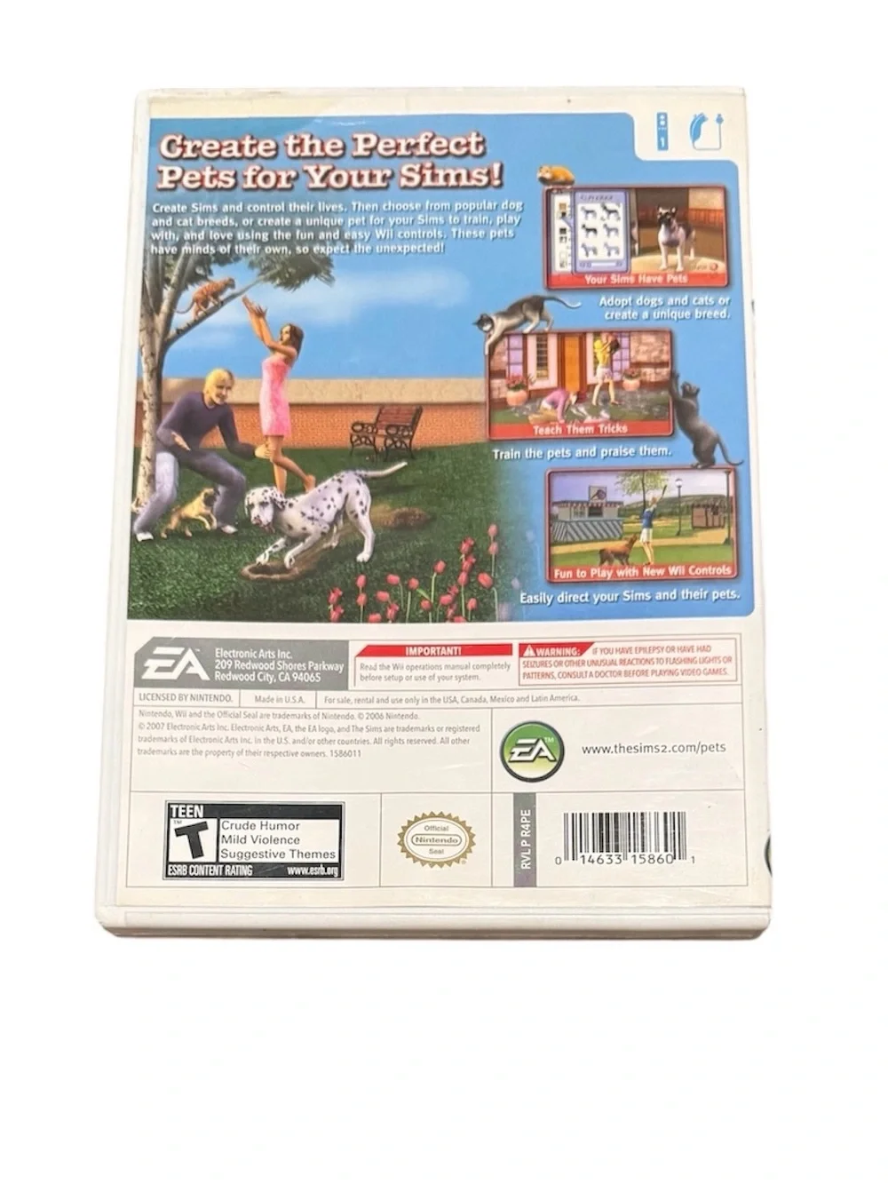 Nintendo Wii The Sims 2 Pets DVD Game